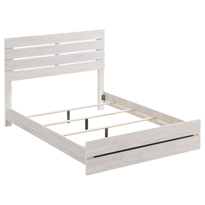 Geary slatted headboard panel bed frame in light wood from HouseOfZazla, 4-piece set on Tampa Home & Garden Store