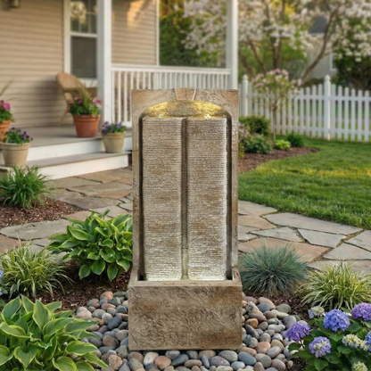 39 Inch Outdoor Resin Water Fountain and Pump