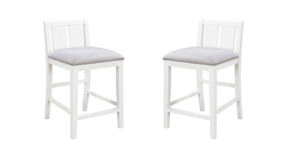 20in upholstered counter height chairs set, white with gray cushions, 2 chairs on Tampa Home & Garden Store