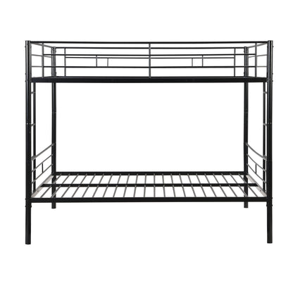 HouseOfZazla modern black metal bunk bed frame, full over full with side ladder on Tampa Home & Garden Store