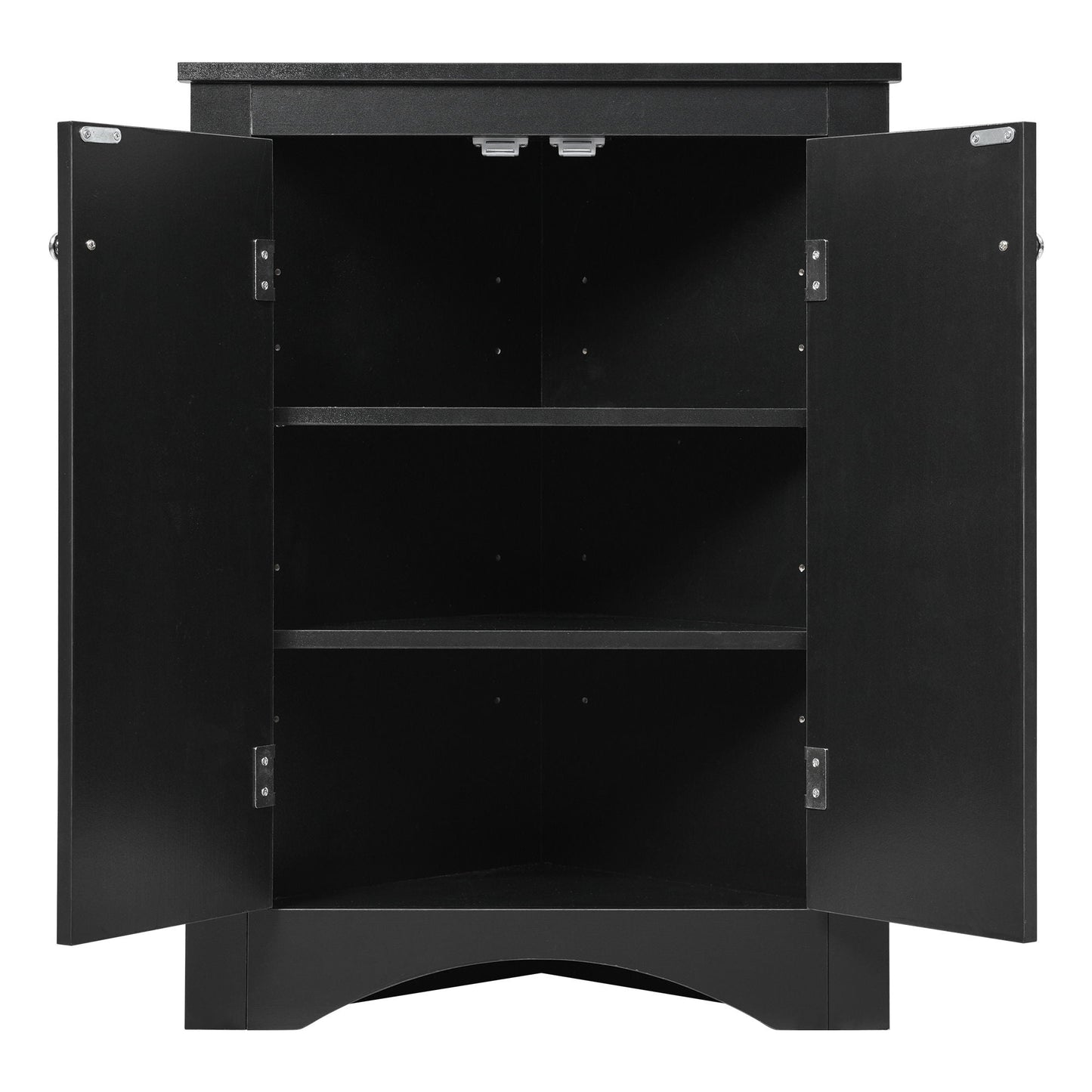 Triangle bathroom storage cabinet with adjustable shelves, black finish by HouseOfZazla on Tampa Home & Garden Store