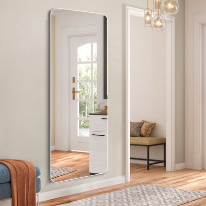Full Body Round Corner Mirror by HouseOfZazla, tall wall mirror with rounded corners and LED glow on Tampa Home & Garden Store