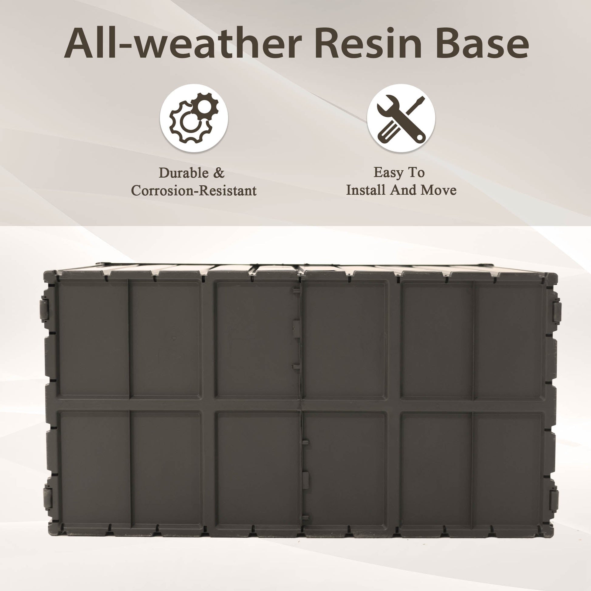 Deck Box 160 Gallon all-weather resin-base waterproof dark gray outdoor storage by HouseOfZazla on Tampa Home & Garden Store