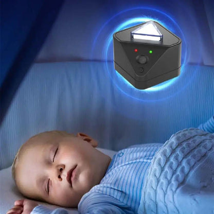 4-in-1 ultrasonic mosquito repeller and mouse expeller, black cube with LEDs over baby on Tampa Home & Garden Store