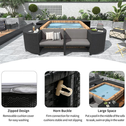 Spa Surround Outdoor Rattan Sectional Sofa Set