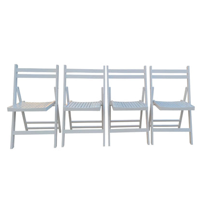 Folding Special Event Chair set of 4, white slatted chairs by Unique Piece Furniture on Tampa Home & Garden Store