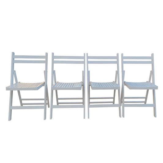Folding Special Event Chair set of 4, white slatted chairs by Unique Piece Furniture on Tampa Home & Garden Store
