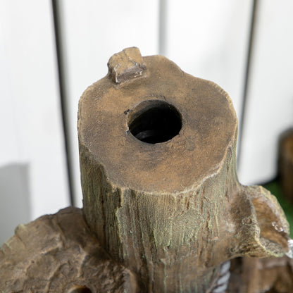 Outdoor Birdhouse and Fountain with Lights