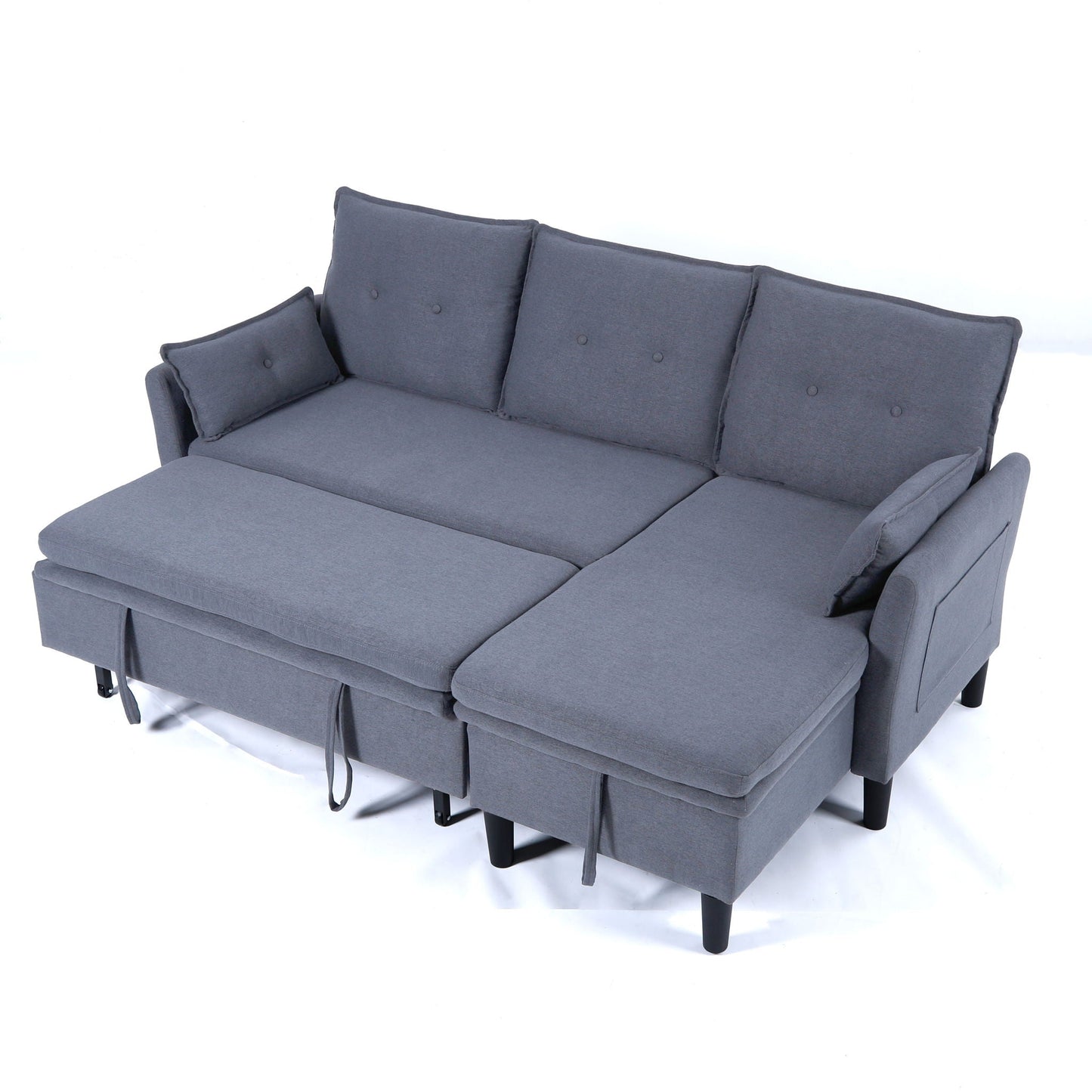 L-shaped reversible chaise sectional sofa with storage in gray upholstery HouseOfZazla on Tampa Home & Garden Store