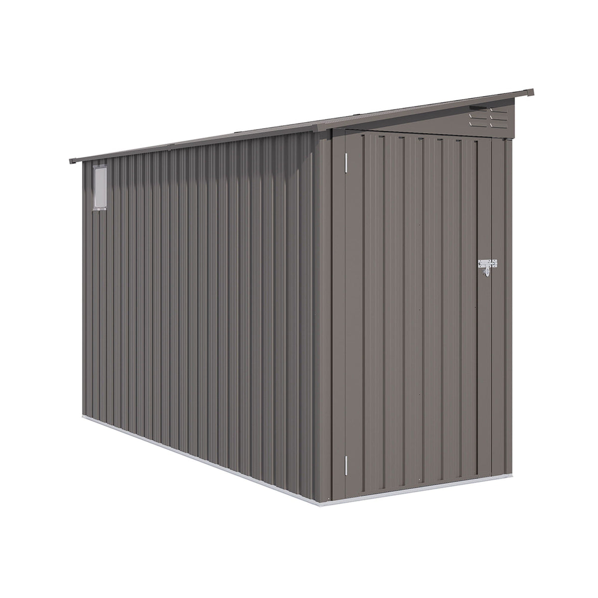 Lean-To storage shed gray with windows and sloping roof HouseOfZazla on Tampa Home & Garden Store