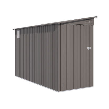 Lean-To storage shed gray with windows and sloping roof HouseOfZazla on Tampa Home & Garden Store