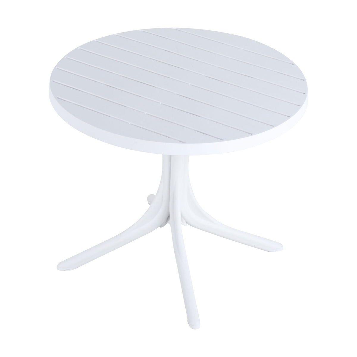 4 Stackable Plastic Chairs and Round Table