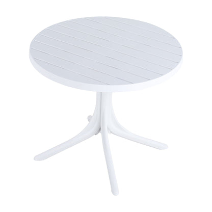 4 Stackable Plastic Chairs and Round Table