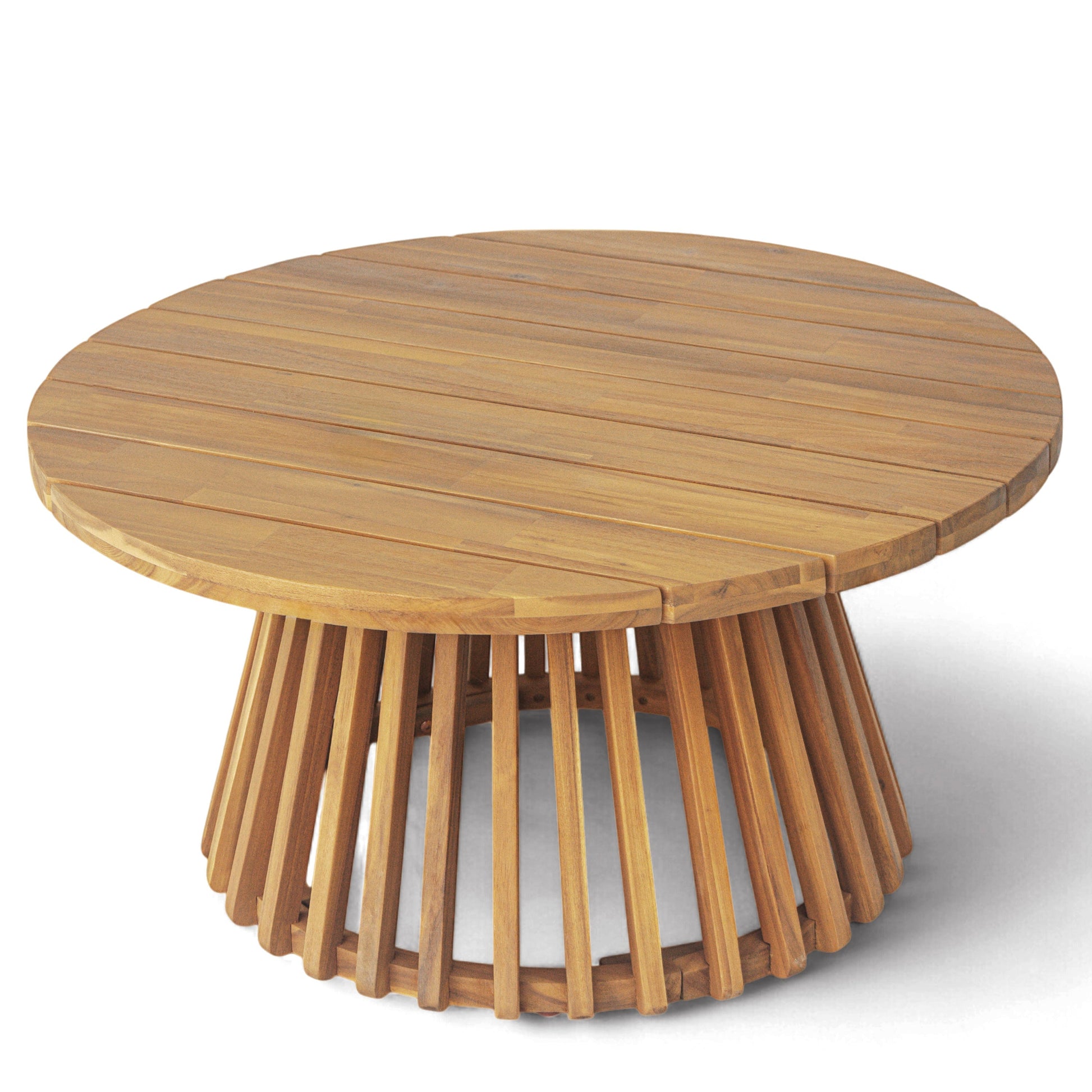 Luxury Acacia Wood Outdoor Daybed Set with round slatted base on Tampa Home & Garden Store