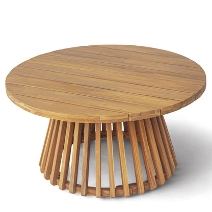 Luxury Acacia Wood Outdoor Daybed Set with round slatted base on Tampa Home & Garden Store