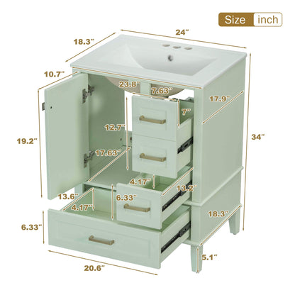 Bathroom Vanity With Sink Solid Wood Cabinet