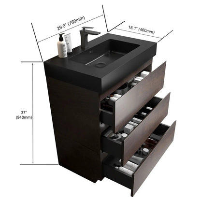 Alice Bathroom Vanity with Large Storage and Sink