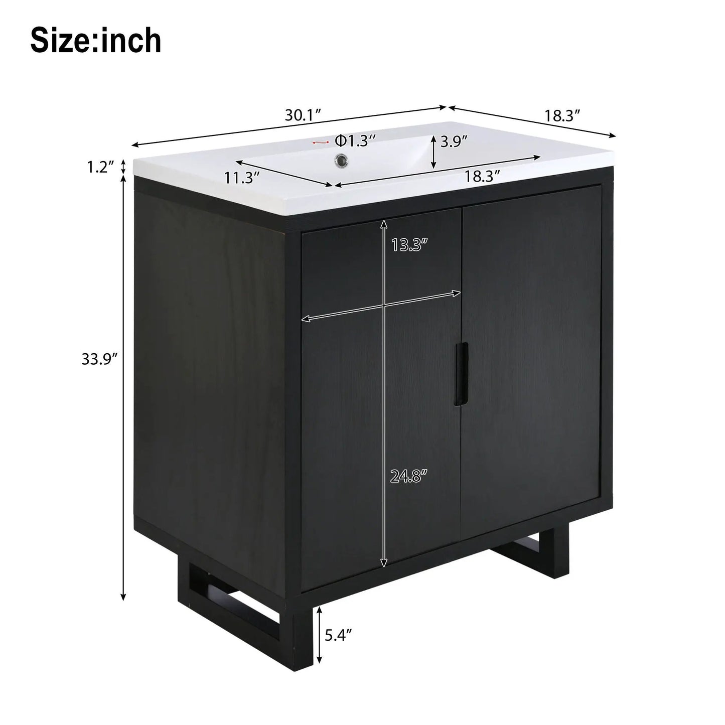 Bathroom Vanity Set With Sink and Storage Cabinet
