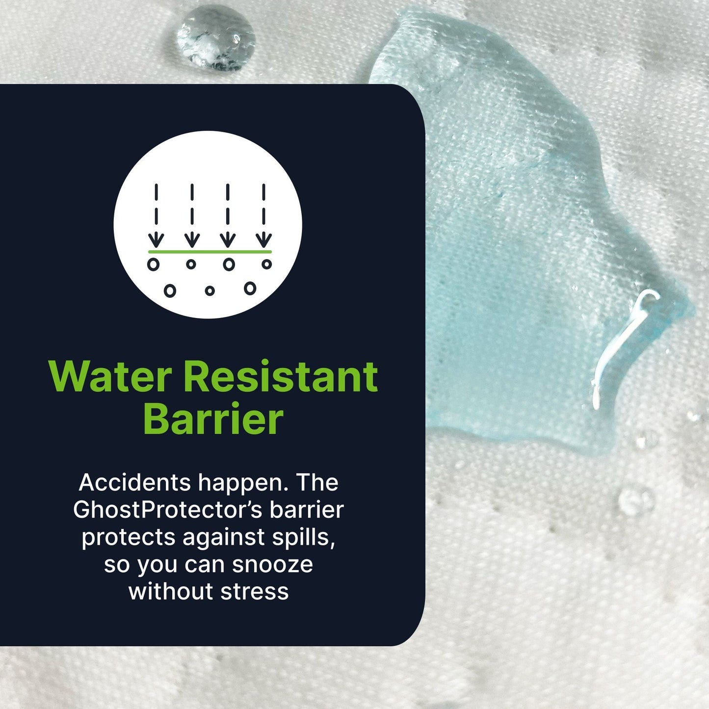 Ghostprotector mattress protector by HouseOfZazla with water-resistant barrier graphic on Tampa Home & Garden Store