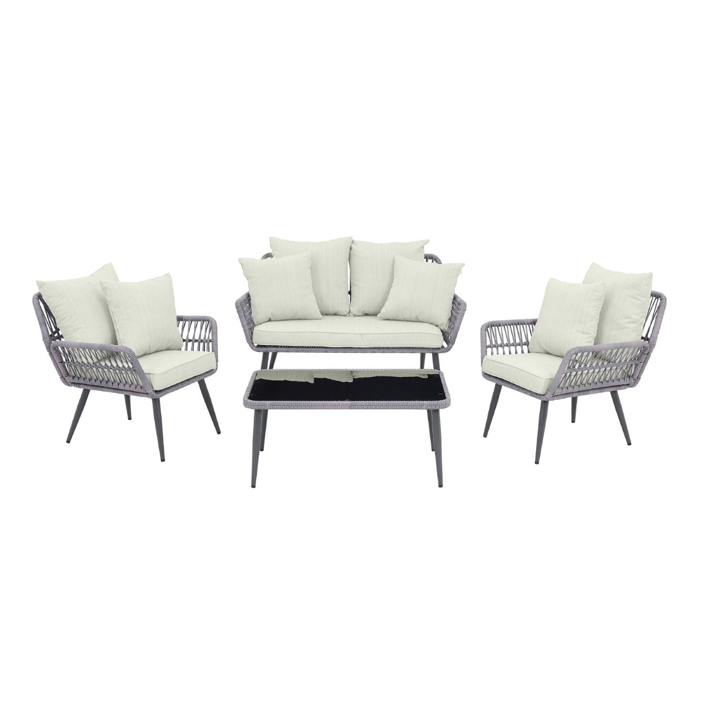 the Portofino Four Piece Outdoor Lounge Set