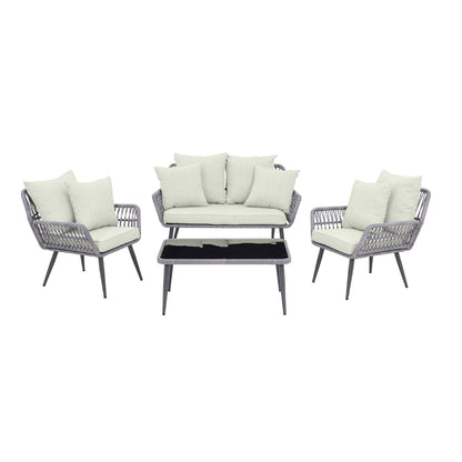 the Portofino Four Piece Outdoor Lounge Set