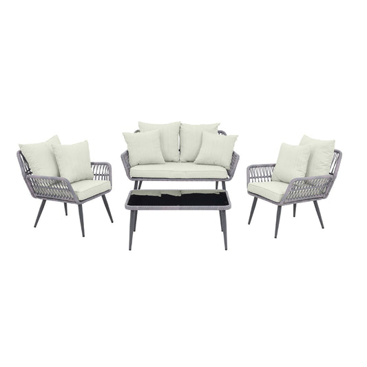 the Portofino Four Piece Outdoor Lounge Set
