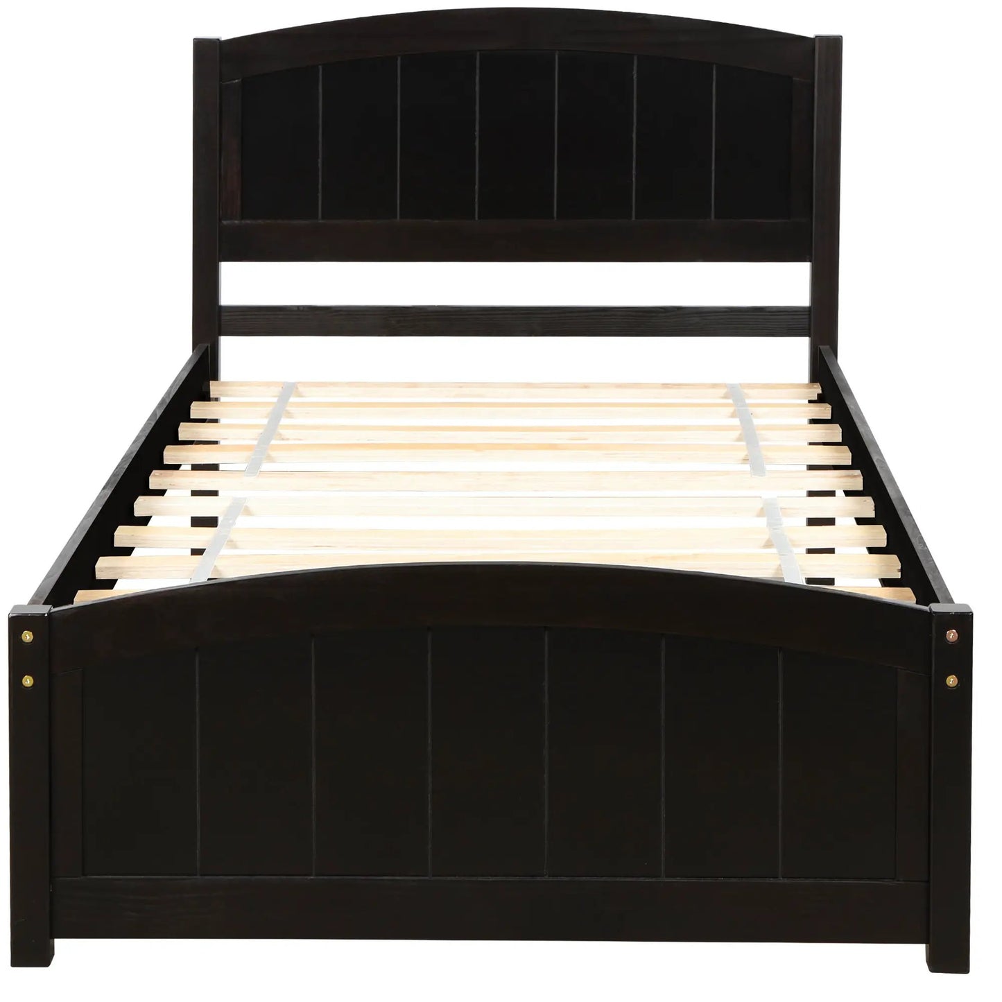 Platform Bed and Headboard With Footboard Slats