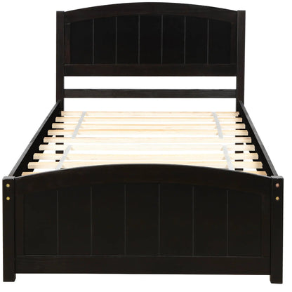 Platform Bed and Headboard With Footboard Slats