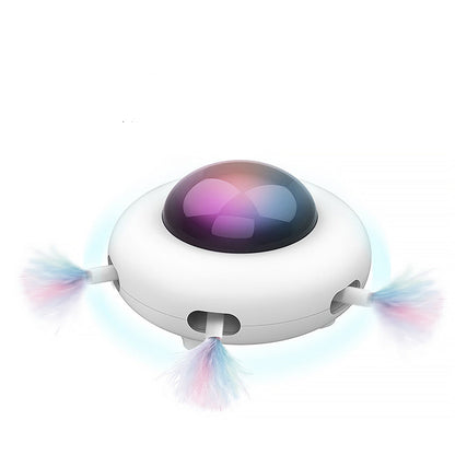 Intelligent Sports Cat Toy white robotic ball with purple dome and pastel tails by Sell My Stuff on Tampa Home & Garden Store