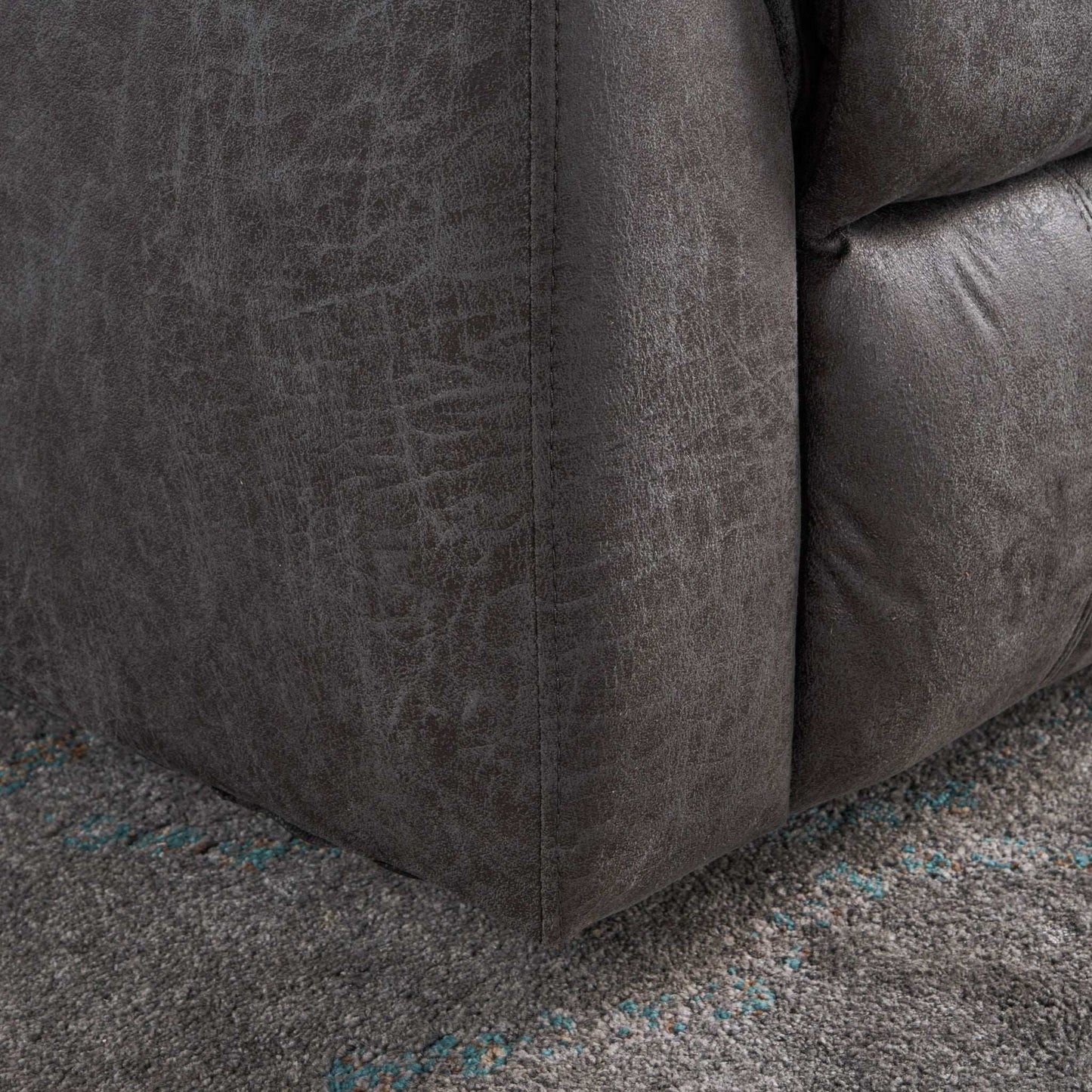 Contemporary glider recliner swivel chair in dark gray faux suede by HouseOfZazla on Tampa Home & Garden Store