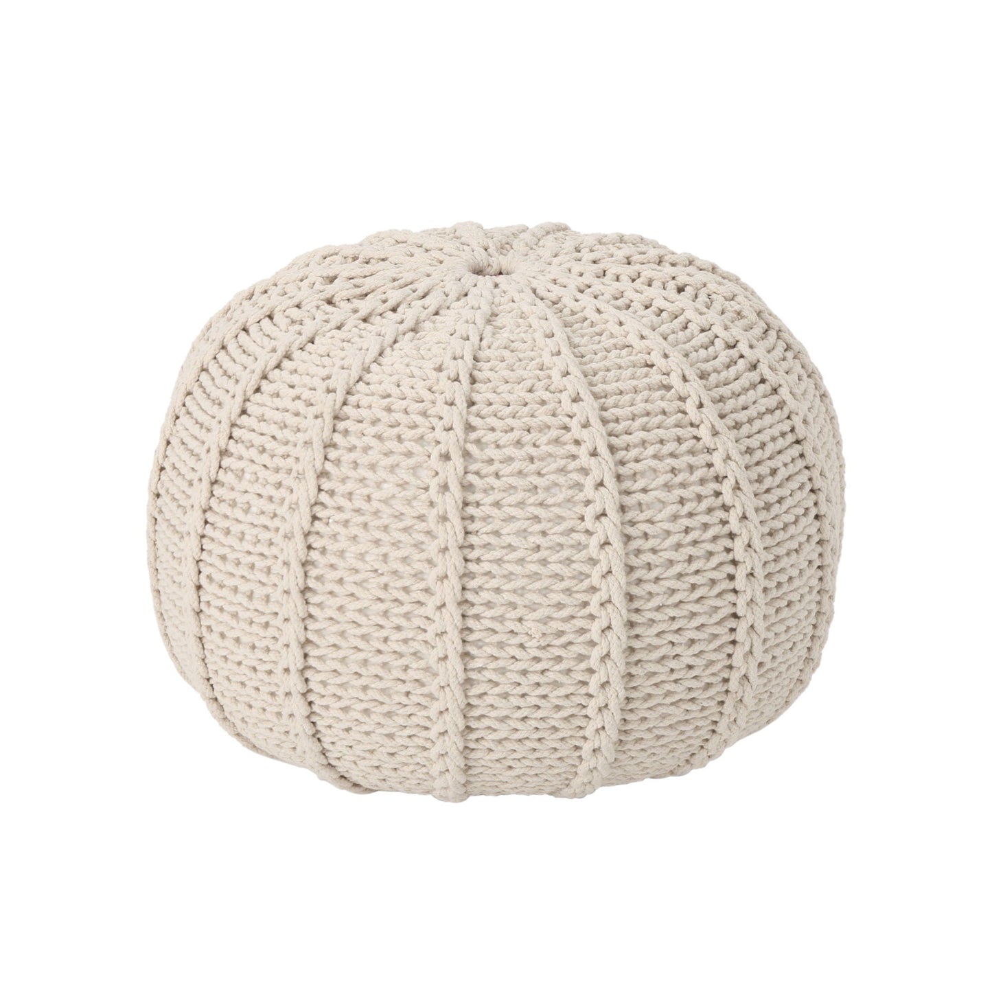 Bordeaux Knitted Pouf Ottoman and Floor Cushion