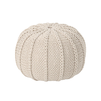 Bordeaux Knitted Pouf Ottoman and Floor Cushion