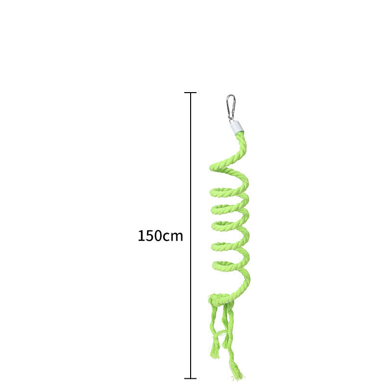 Neon green bird rope perch with metal clip, 150 cm length; Sell My Stuff bird toy on Tampa Home & Garden Store