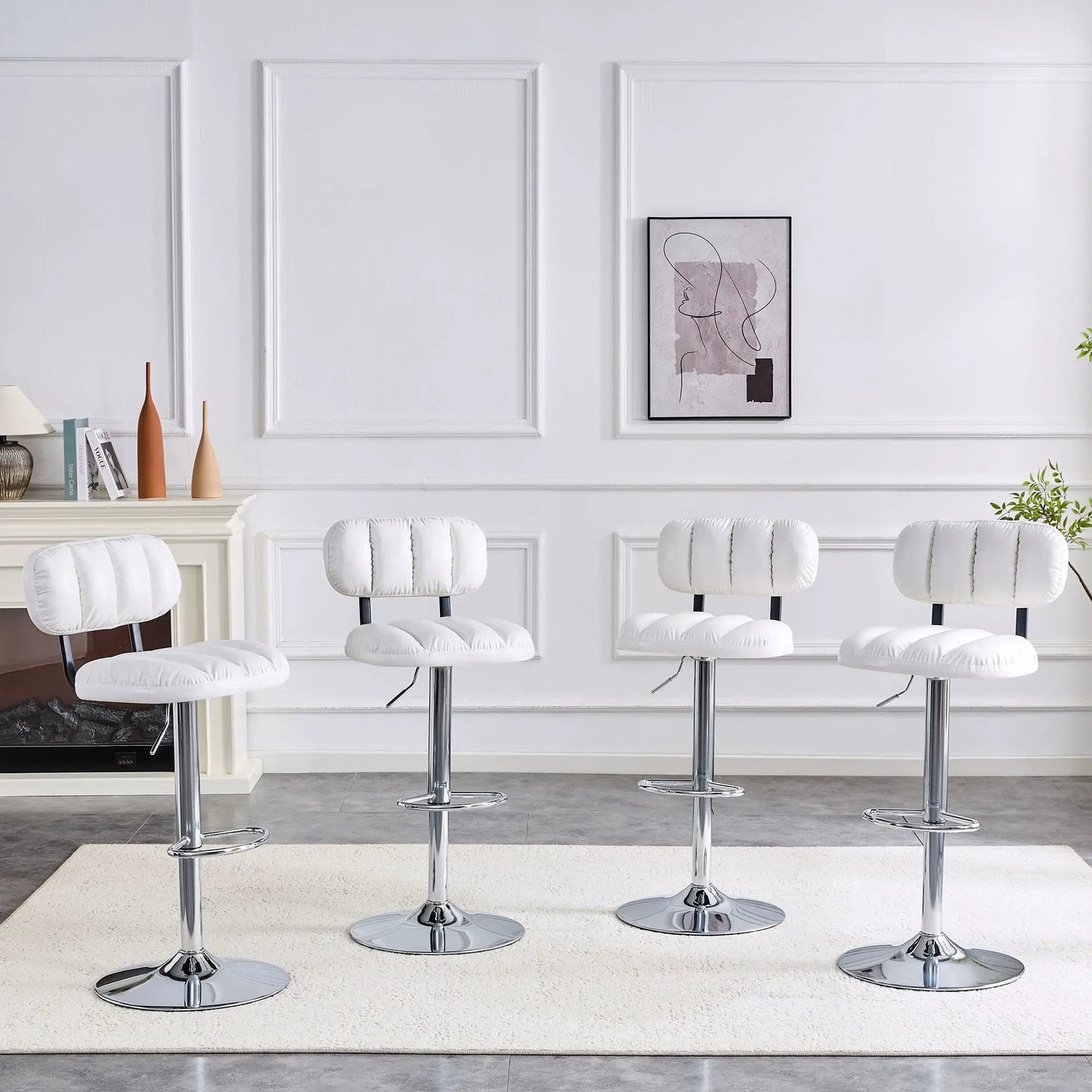Adjustable Bar Stools With Footrest For Island
