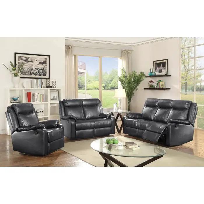 Contemporary three seater sofa with two recliners in black leather Unique Piece Furniture on Tampa Home & Garden Store