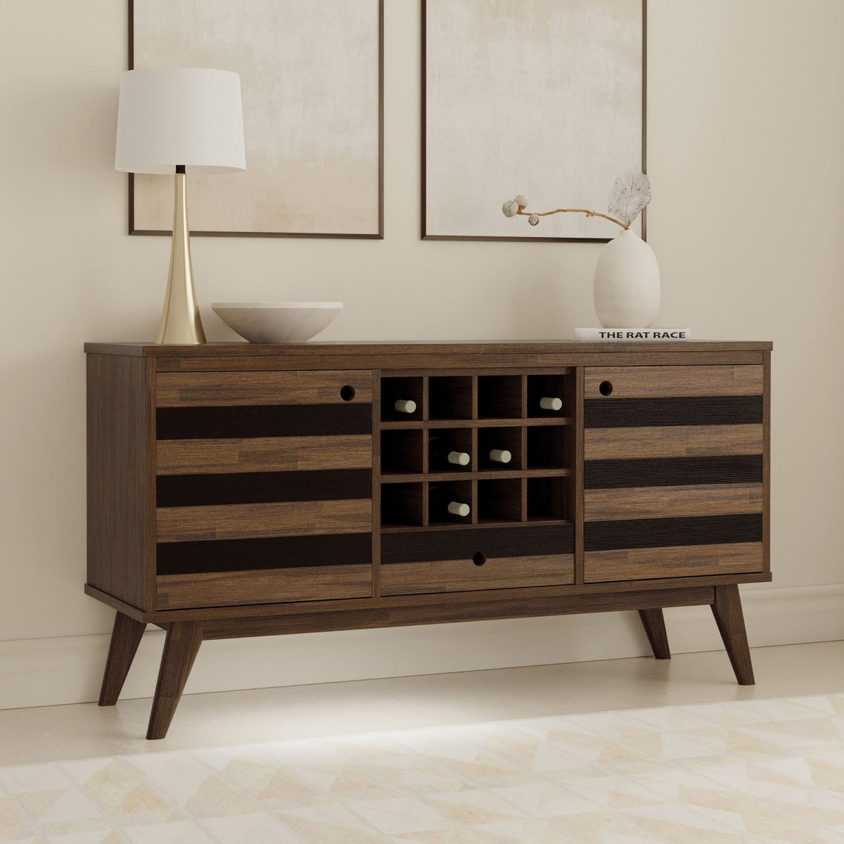 Clarkson sideboard with storage in solid acacia wood brown by HouseOfZazla on Tampa Home & Garden Store