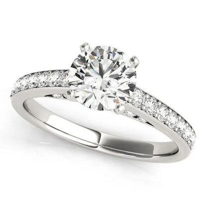 14k white gold diamond engagement ring with single-row pavé band by Bids.com on Tampa Home & Garden Store