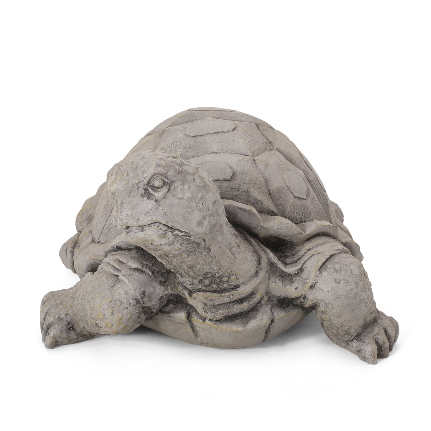 Outdoor Turtle Statue, gray stone finish with textured shell and head detail, HouseOfZazla on Tampa Home & Garden Store