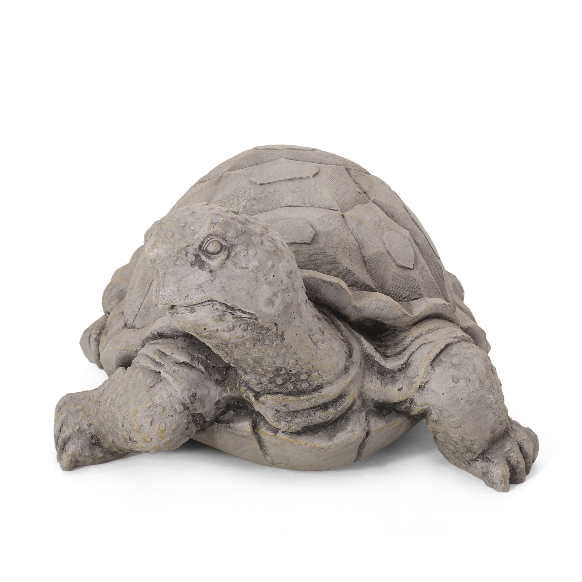 Outdoor Turtle Statue, gray stone finish with textured shell and head detail, HouseOfZazla on Tampa Home & Garden Store