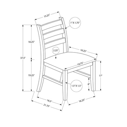 Dining chair set of 2, black upholstered seat, ladder back, Unique Piece Furniture on Tampa Home & Garden Store