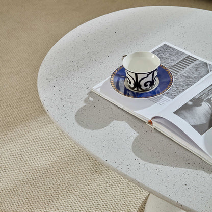Lucky Stone Shaped Table end table by HouseOfZazla, white speckled top with sculptural base on Tampa Home & Garden Store