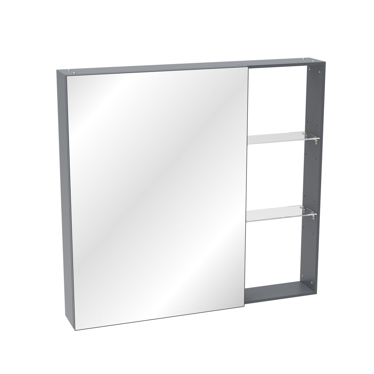 Medicine cabinet with adjustable shelves and mirror, black brown metal frame, HouseOfZazla on Tampa Home & Garden Store