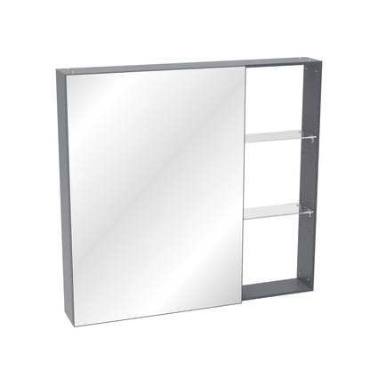 Medicine cabinet with adjustable shelves and mirror, black brown metal frame, HouseOfZazla on Tampa Home & Garden Store