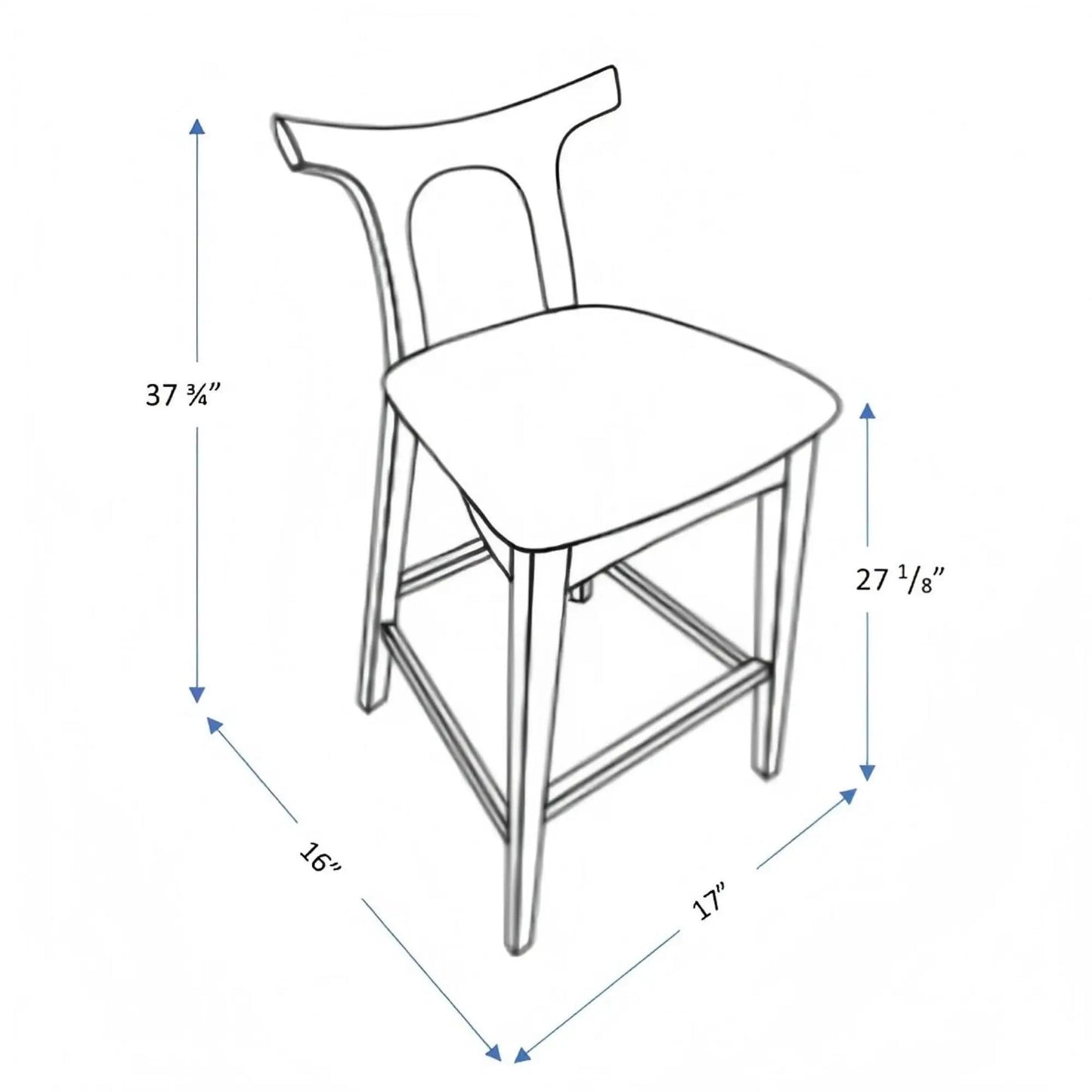 Hester Upholstered Square Bar Chair Set of 2