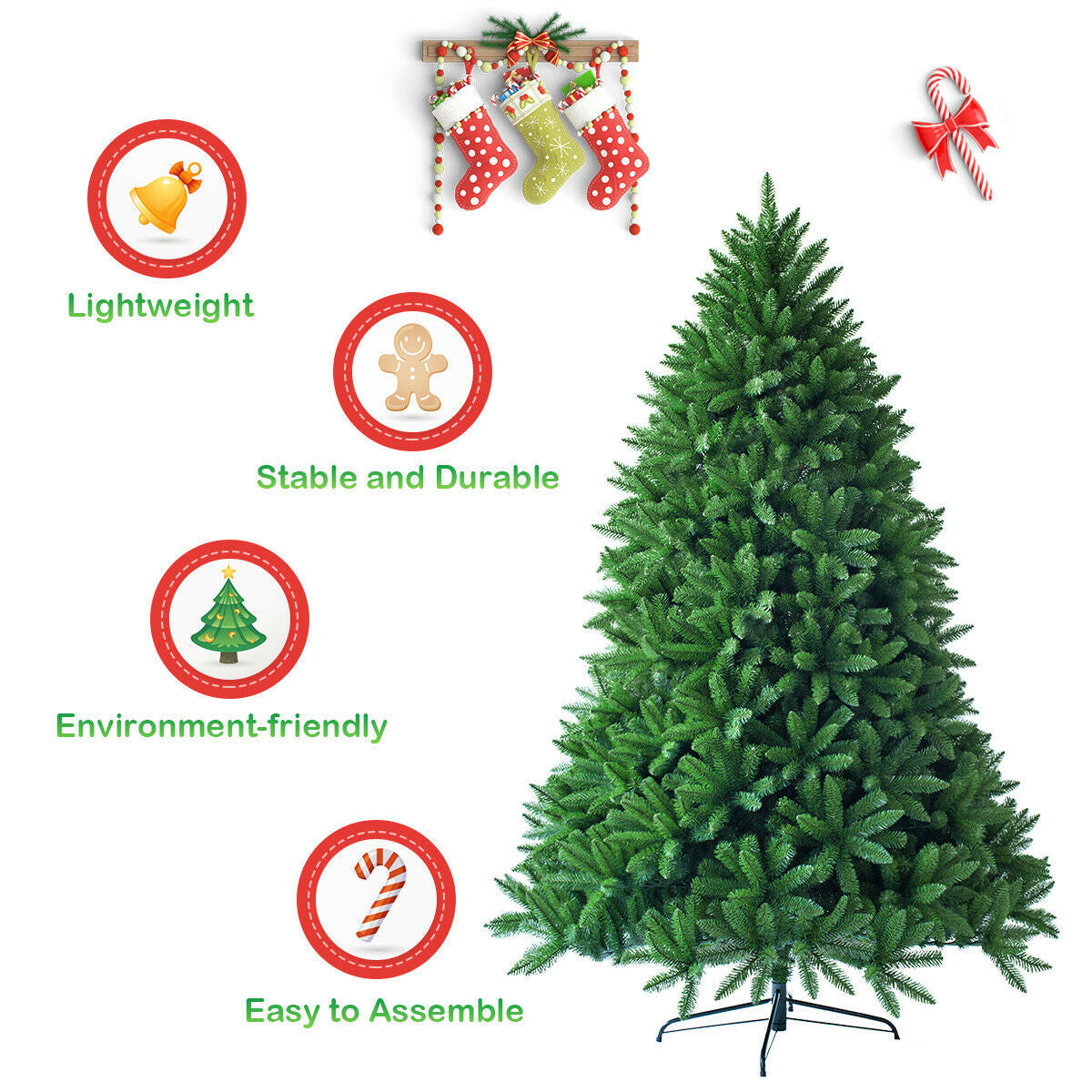 6 Feet Unlit Artificial Christmas Tree 1250 Branch Tips DirectDeals green on metal stand on Tampa Home & Garden Store