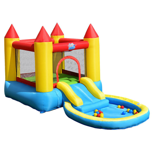 Kids Inflatable Bounce House Castle with Balls Pool and Bag - Tampa Home & Garden Store