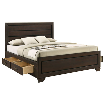 Holmgren panel bed with side drawers in dark wood by HouseOfZazla on Tampa Home & Garden Store