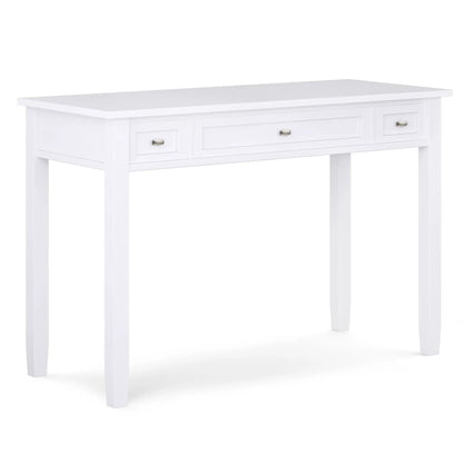 Warm Shaker Handcrafted Desk white with three drawers and silver knobs on Tampa Home & Garden Store