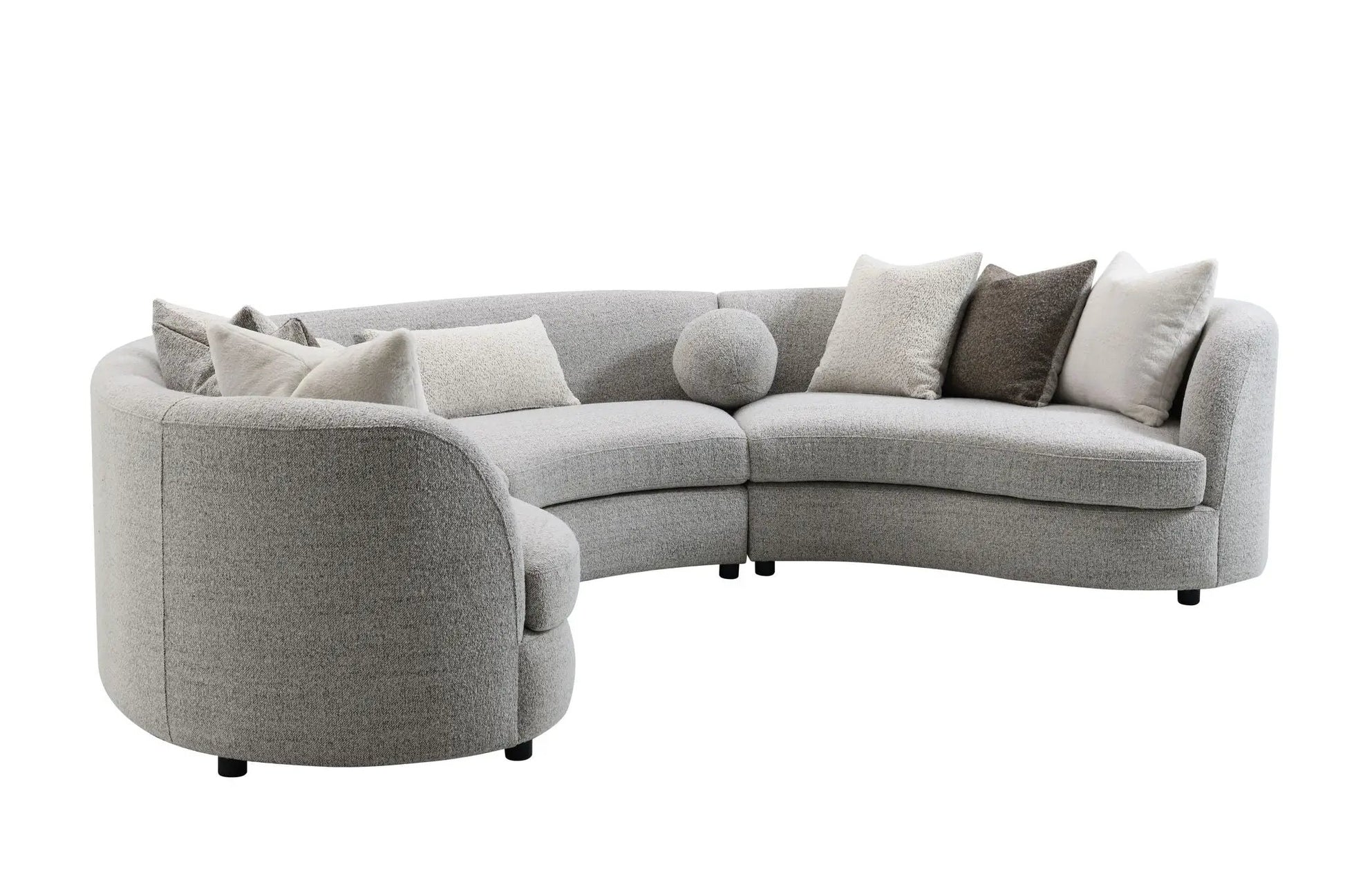 Ivria Boucle Sectional Sofa with 9 Pillows Gray by Unique Piece Furniture on Tampa Home & Garden Store