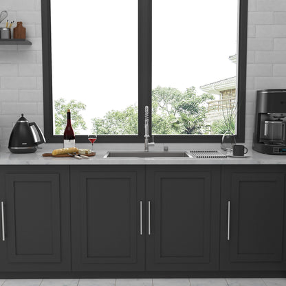 HouseOfZazla drop-in kitchen sink, 16-gauge stainless steel, single bowl topmount basin on Tampa Home & Garden Store